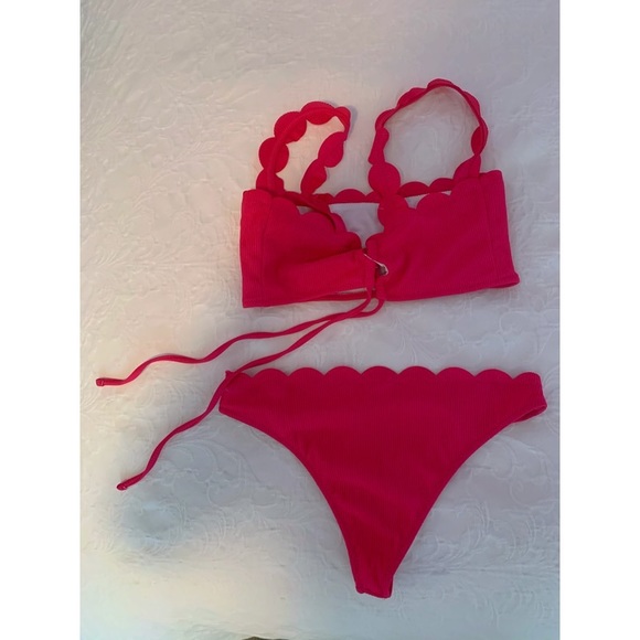 Pink Ribbed Shein Bikini - Picture 3 of 3